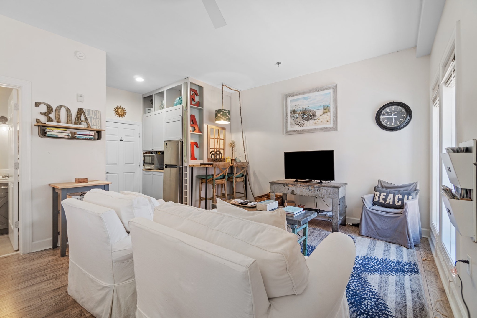 Living area with sleeper sofa