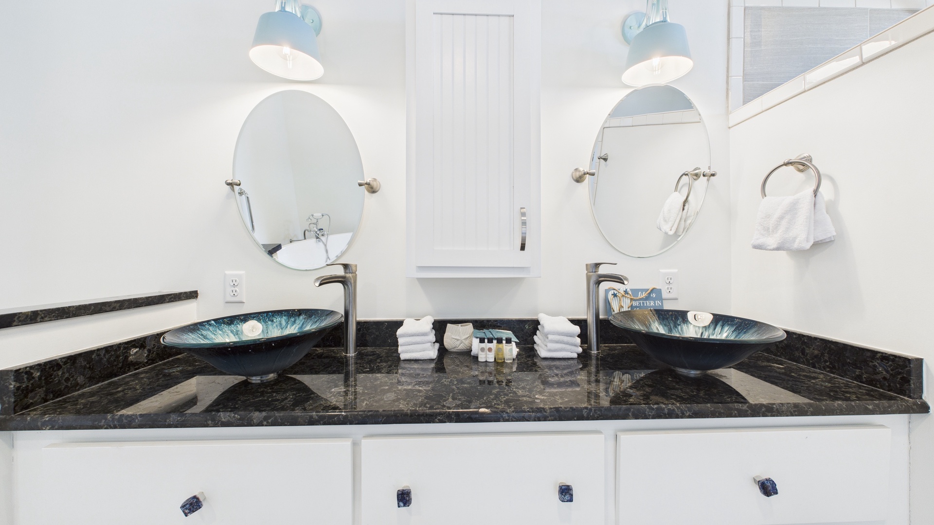 Master bathroom double vanity