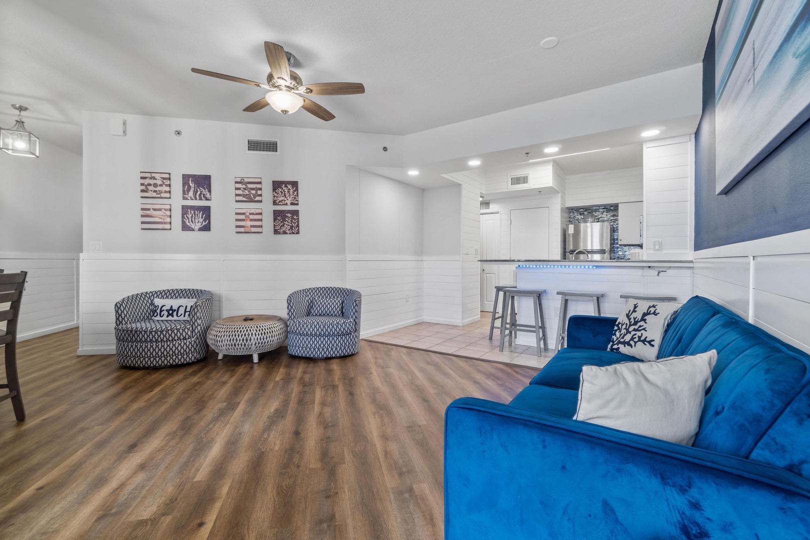 Living area with sleeper sofa