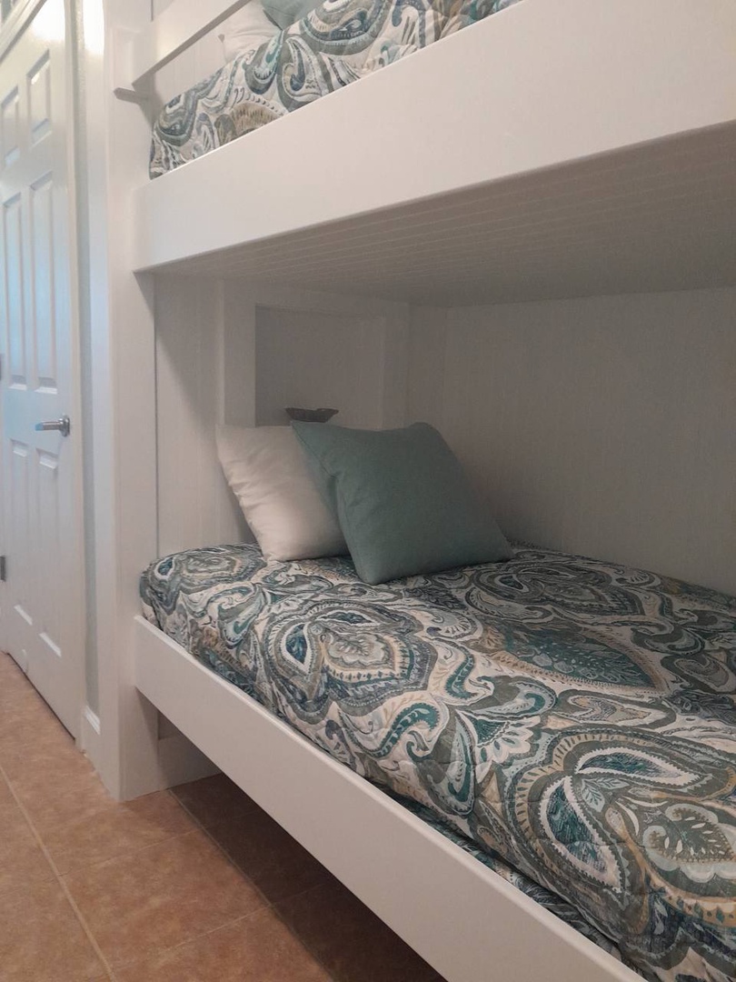 Built in bunks with twin-over-twin beds