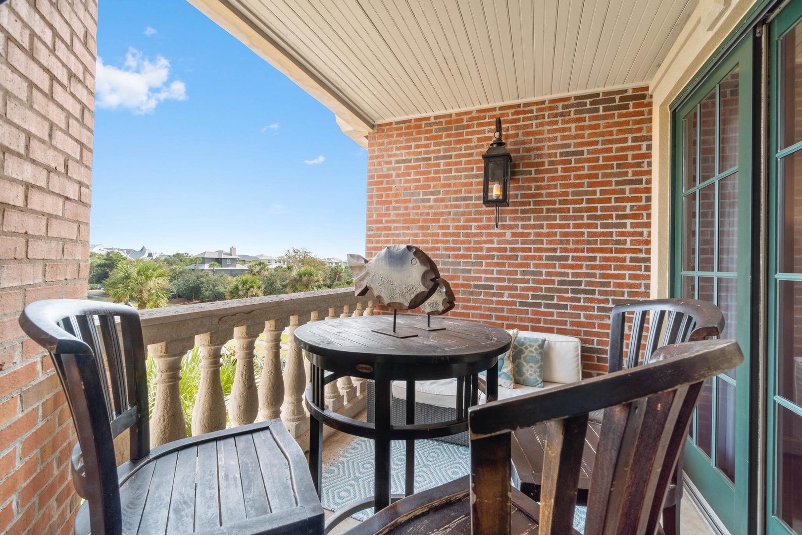 Step out onto your private balcony to take in the view and enjoy the Gulf breeze. Dine alfresco at a table with seating for three or curl up with a good book on the comfy love seat.