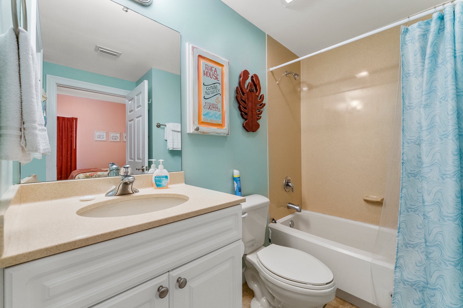 Bathroom with tub and shower combo