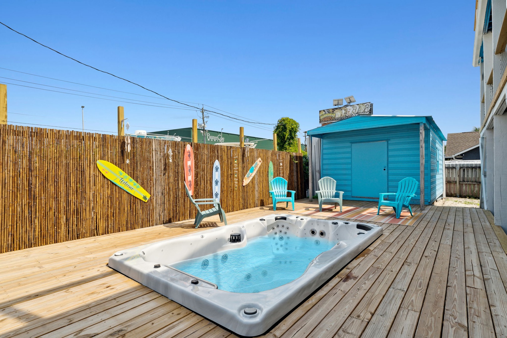 Backyard patio shared with unit A downstairs