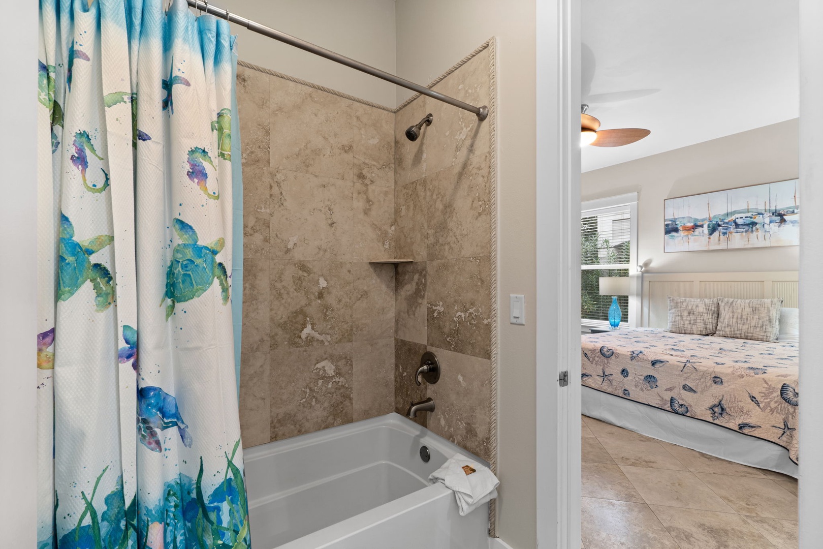 1st floor bathroom with Shower and tub