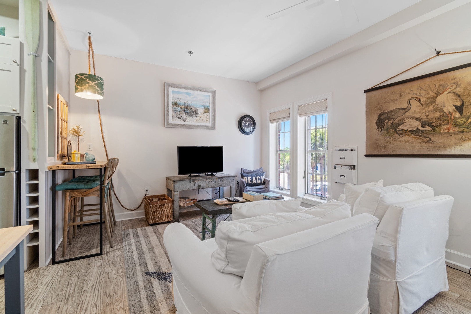 Living area with sleeper sofa