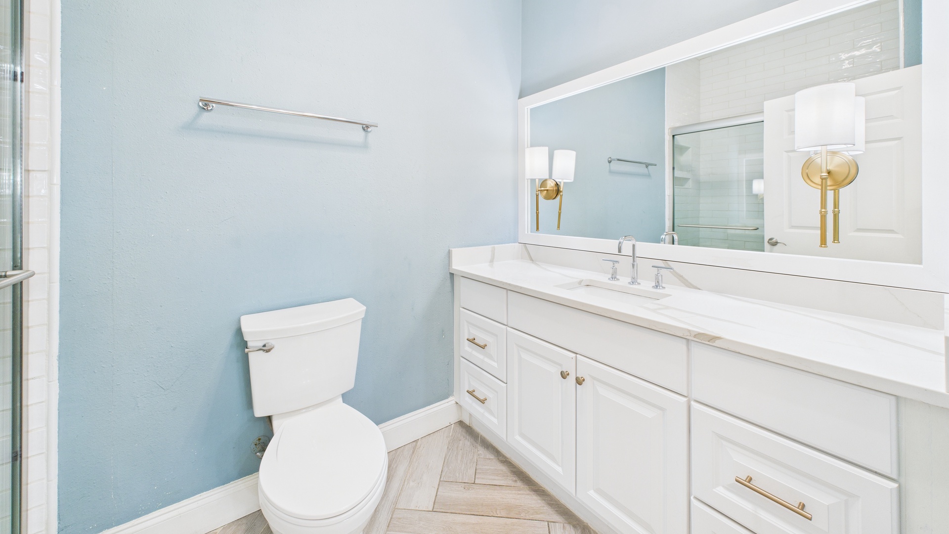 Full bathroom with beautiful walk in shower