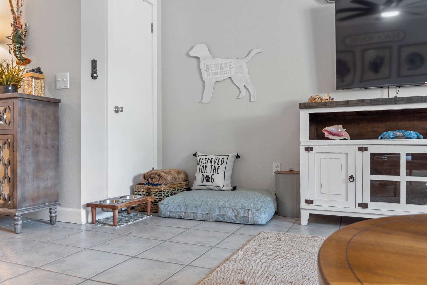 Pet friendly corner of living room