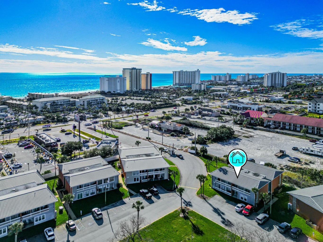 Aerial view of Gulf Terrace Condominiums