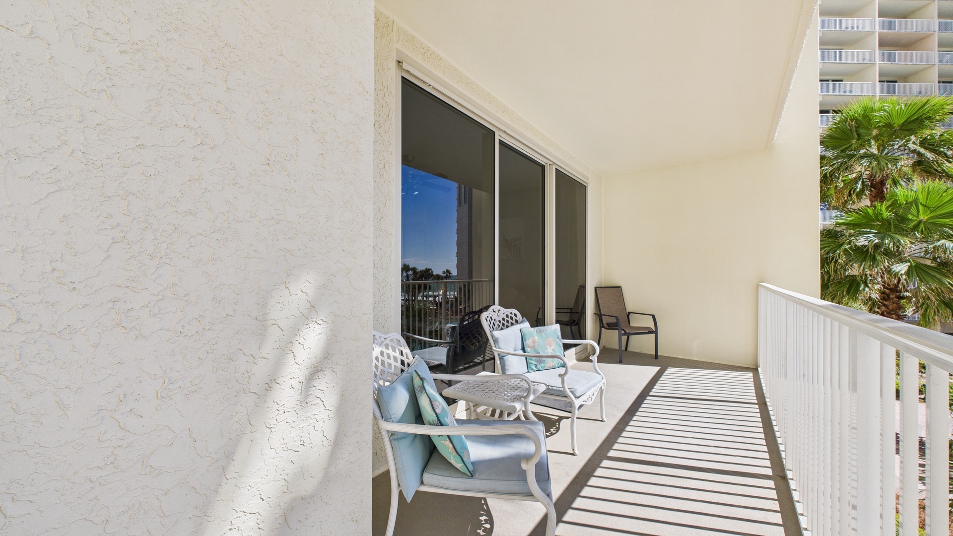 Balcony with ample seating and scenic views