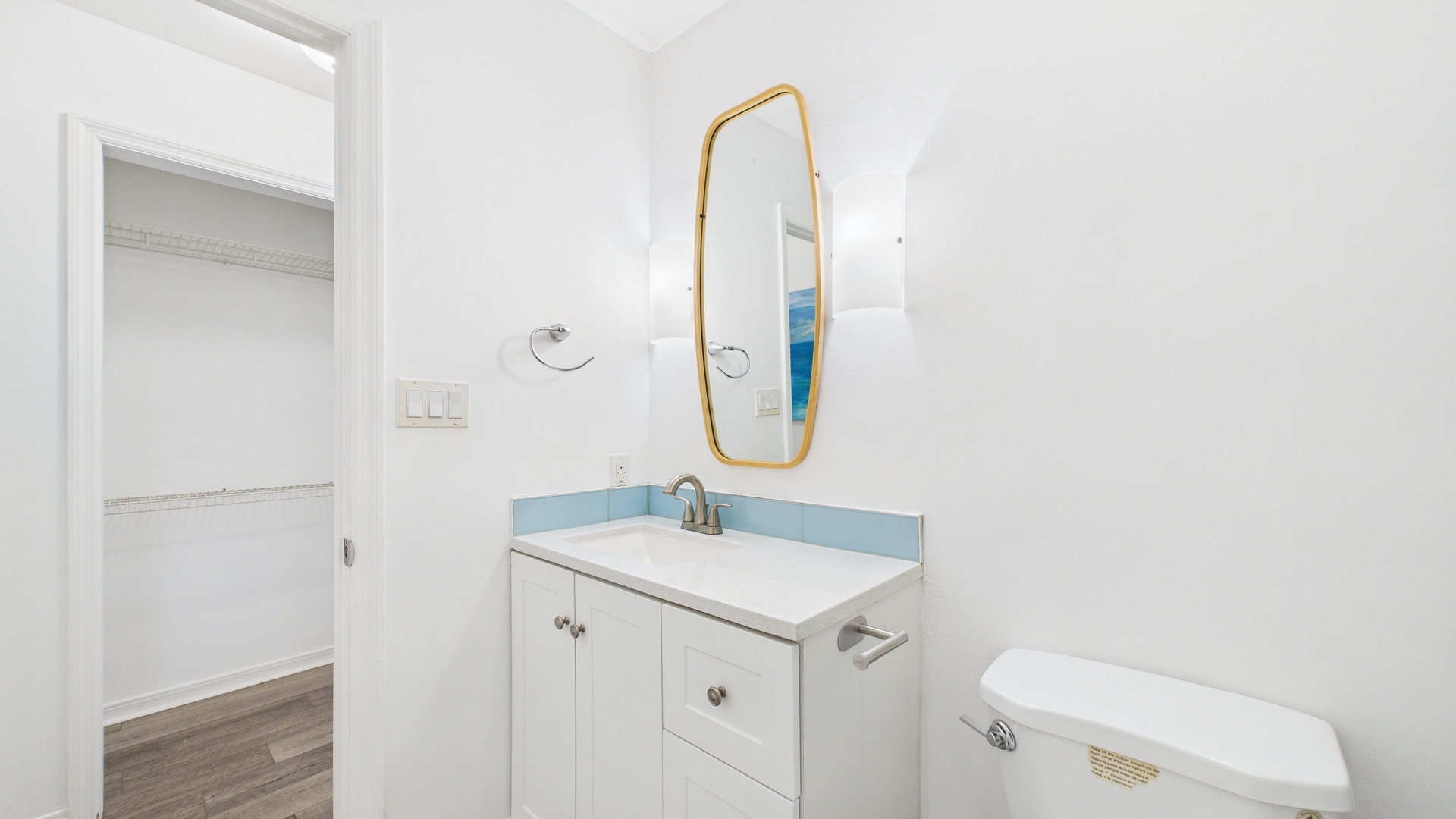 Primary bathroom with shower and tub combo