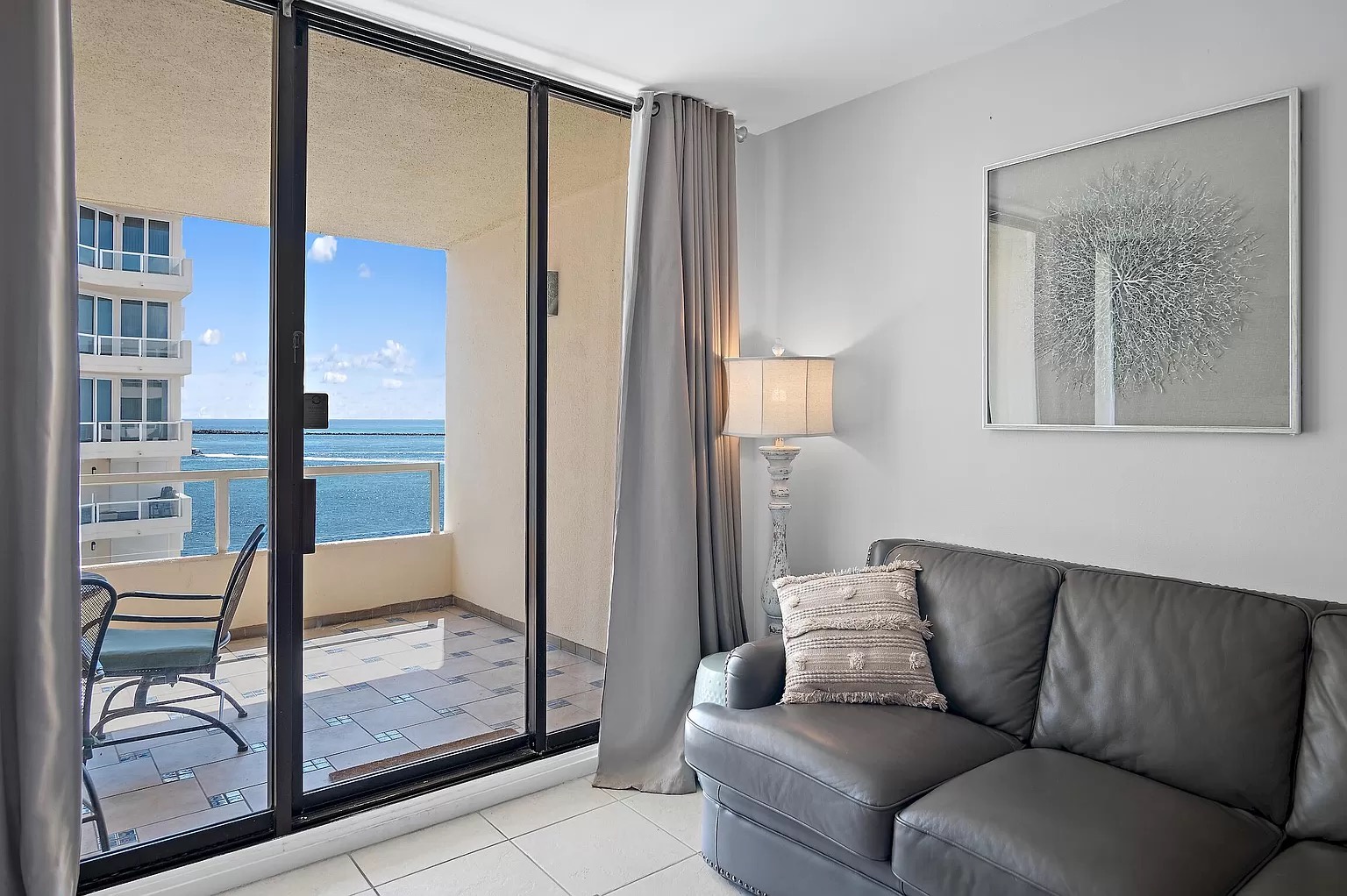 Living room with gulf views