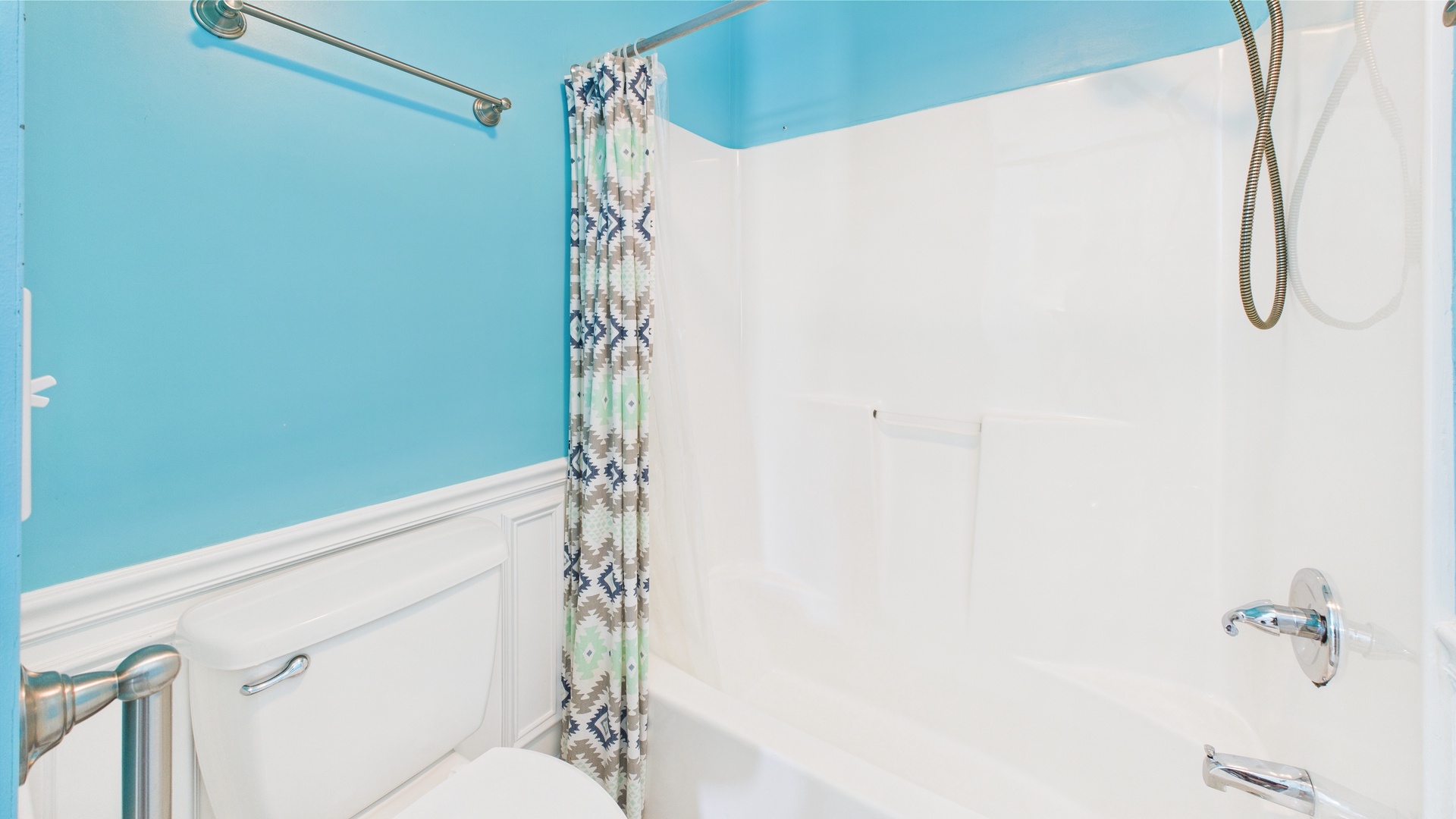 Full bathroom with shower and tub combo