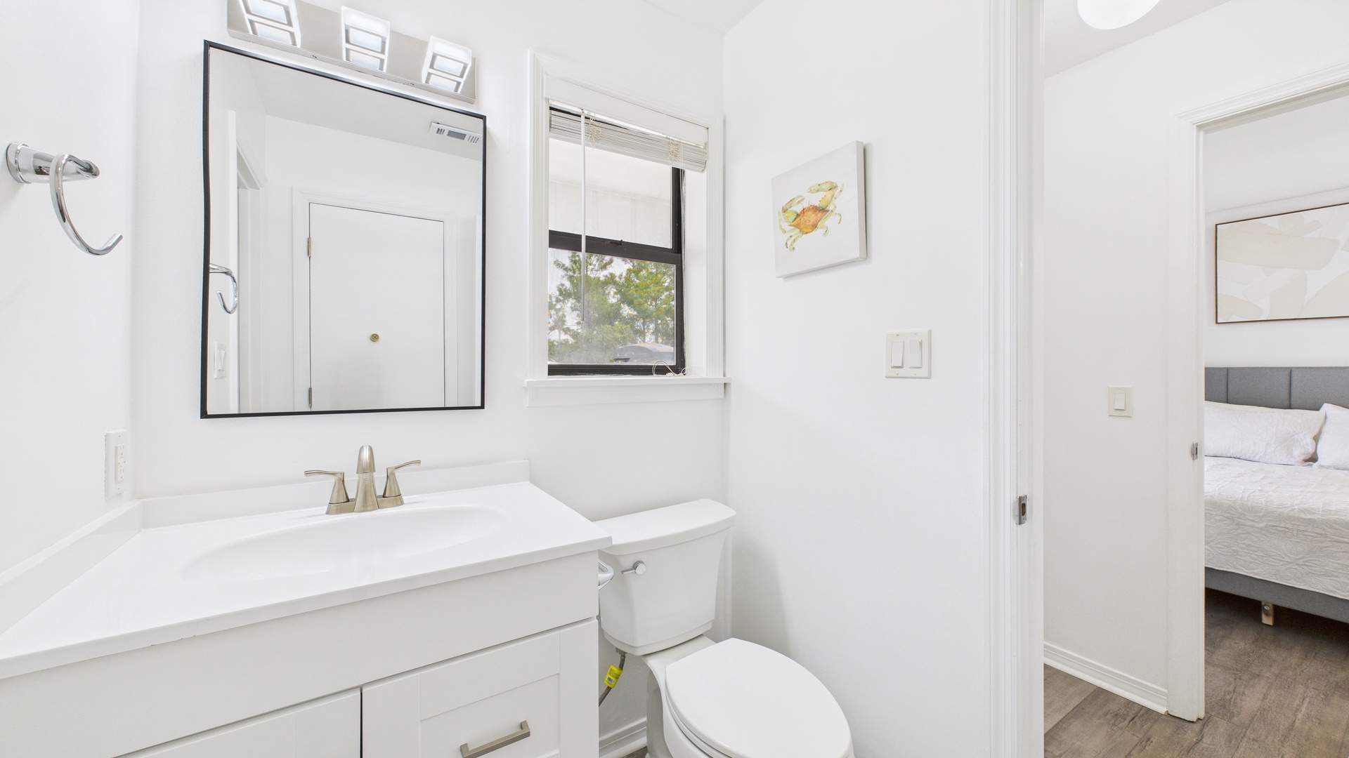 Jack and Jill bathroom with shower and tub combo