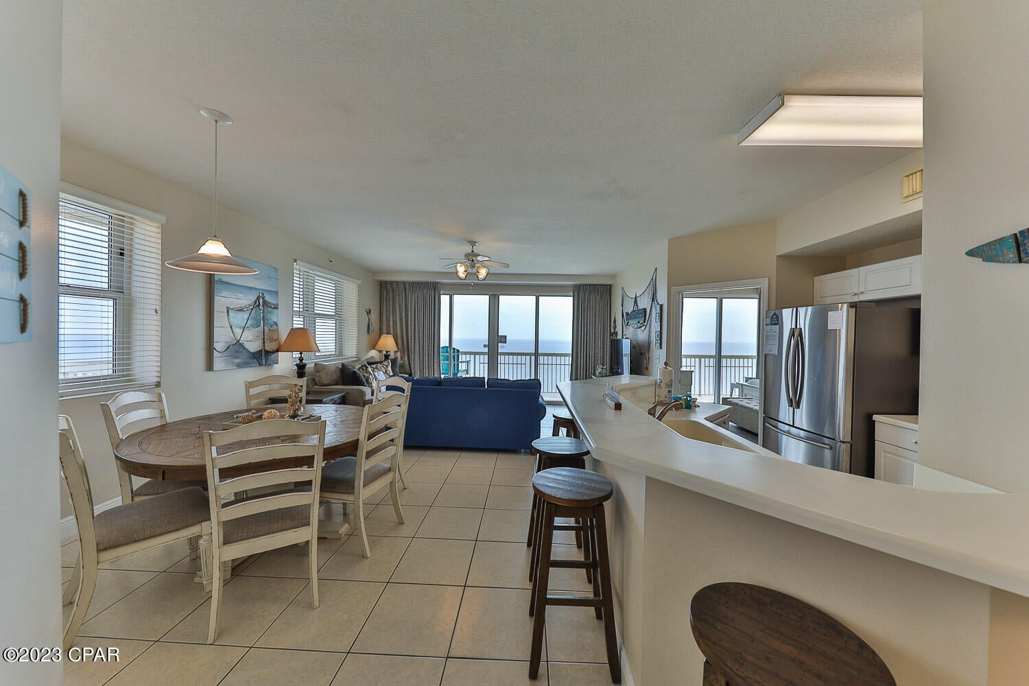 Dining table and breakfast bar