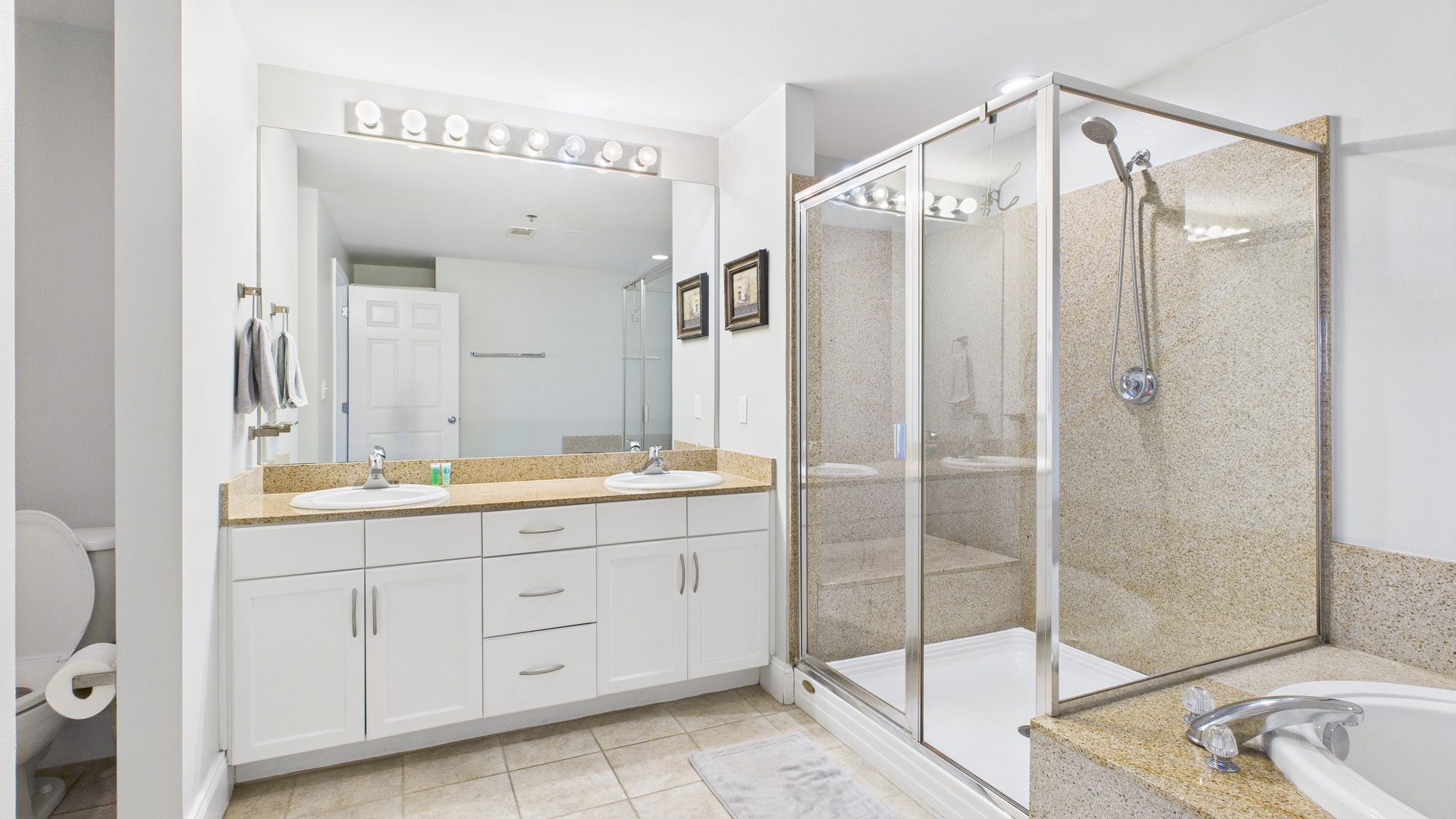 Master bathroom with jacuzzi tub and walk in shower