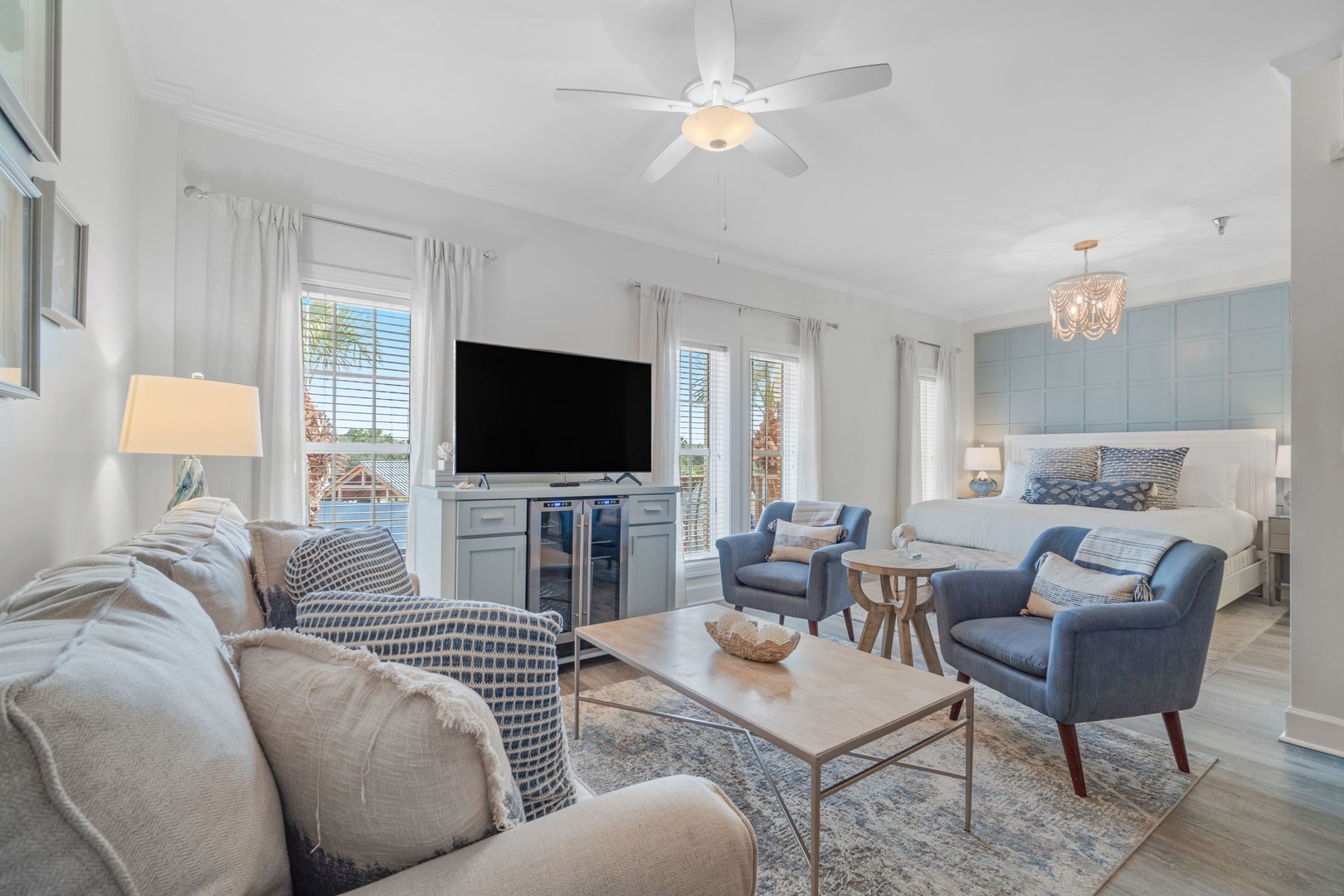 Large Living room with flat screen tv