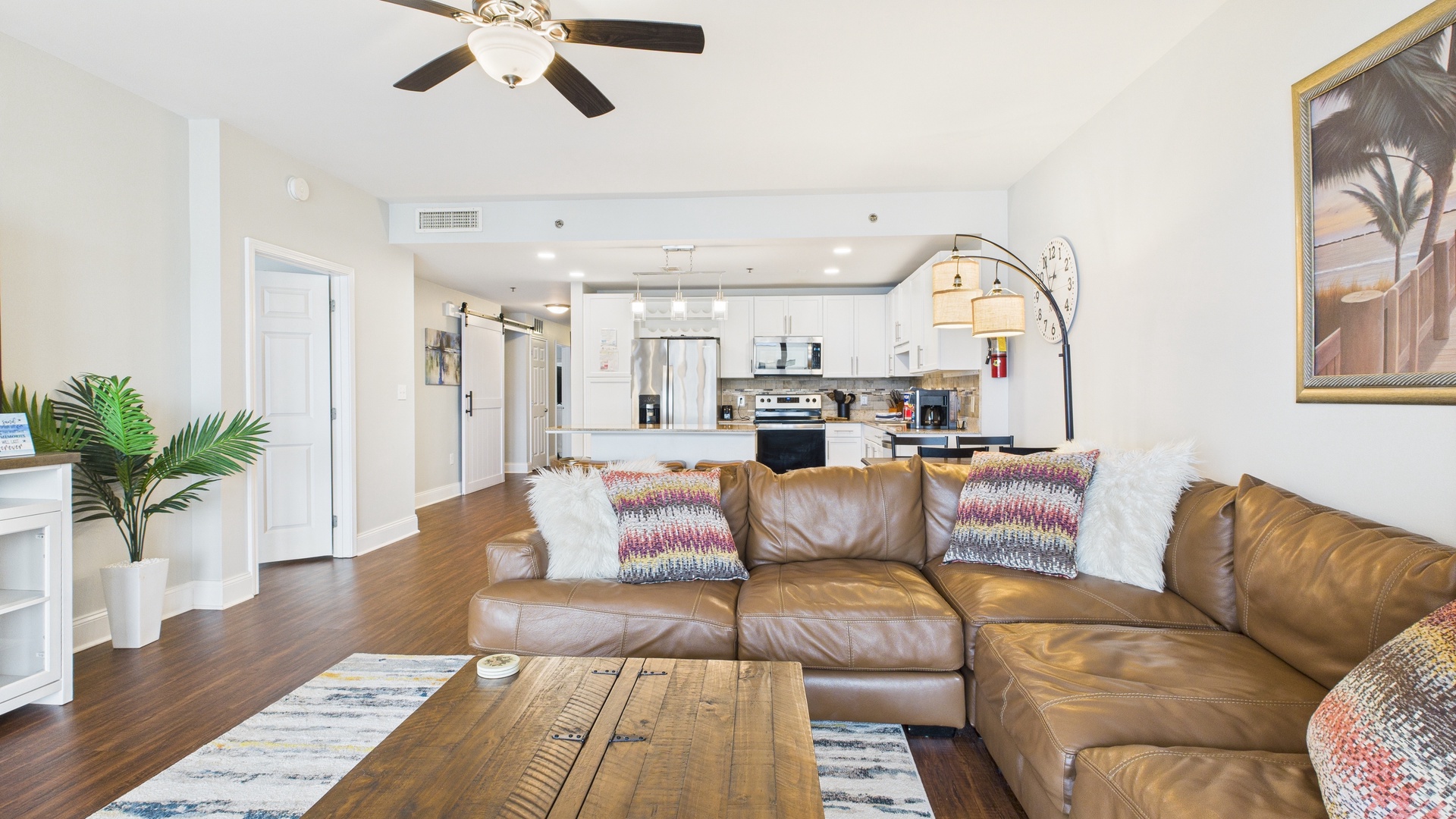Comfortable furnishings in living area