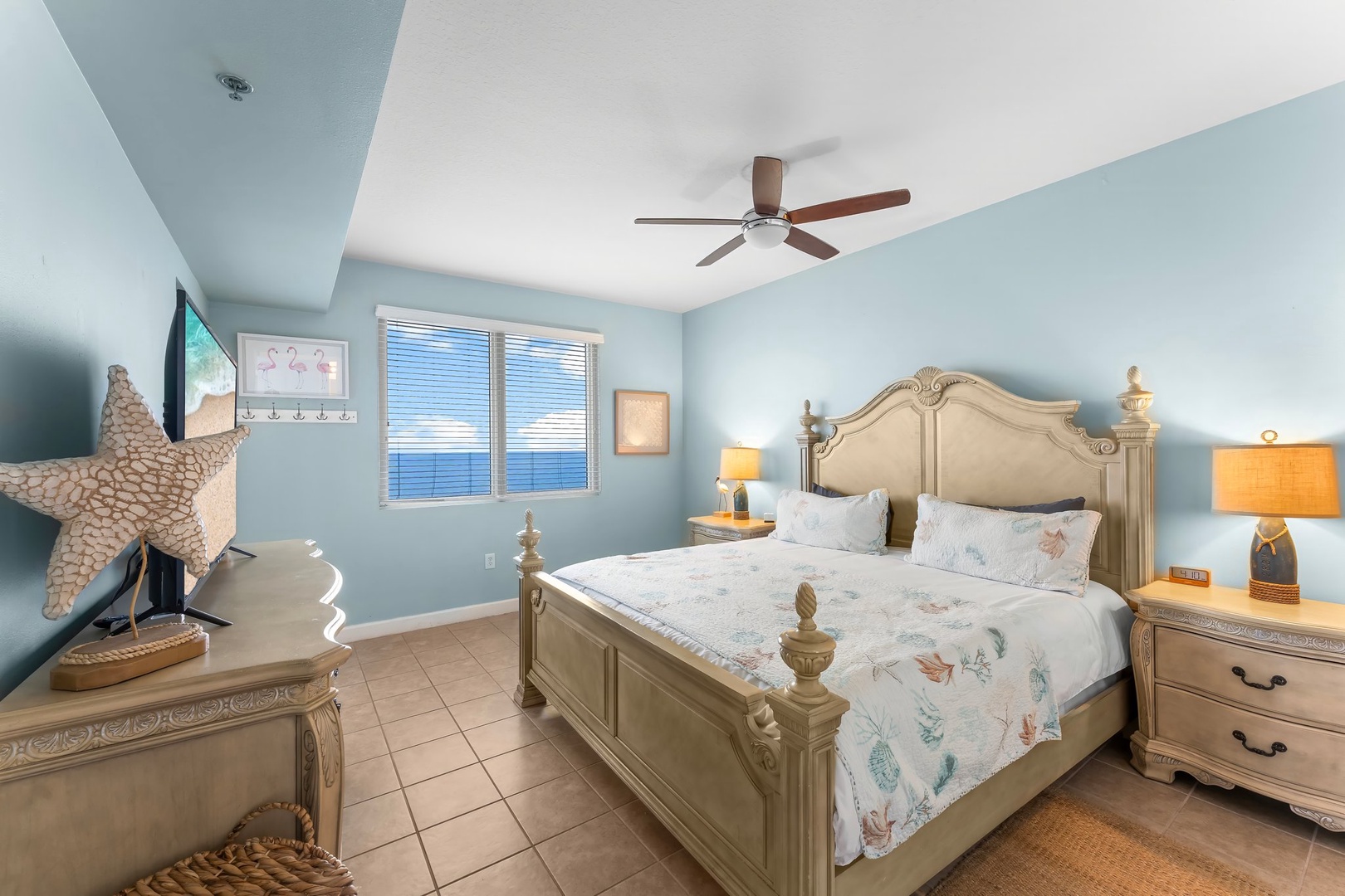 Primary bedroom with king bed