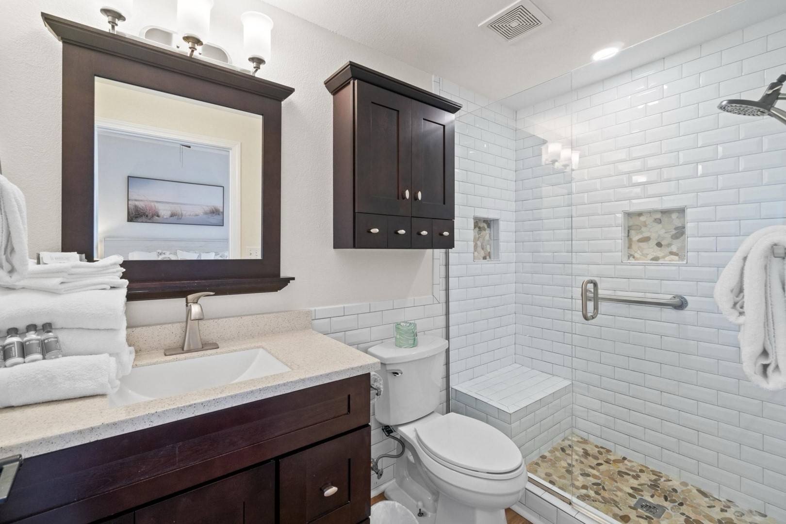 Master bathroom with walk-in shower