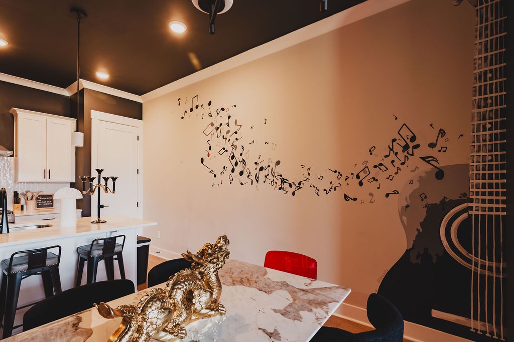 Mural on kitchen wall
