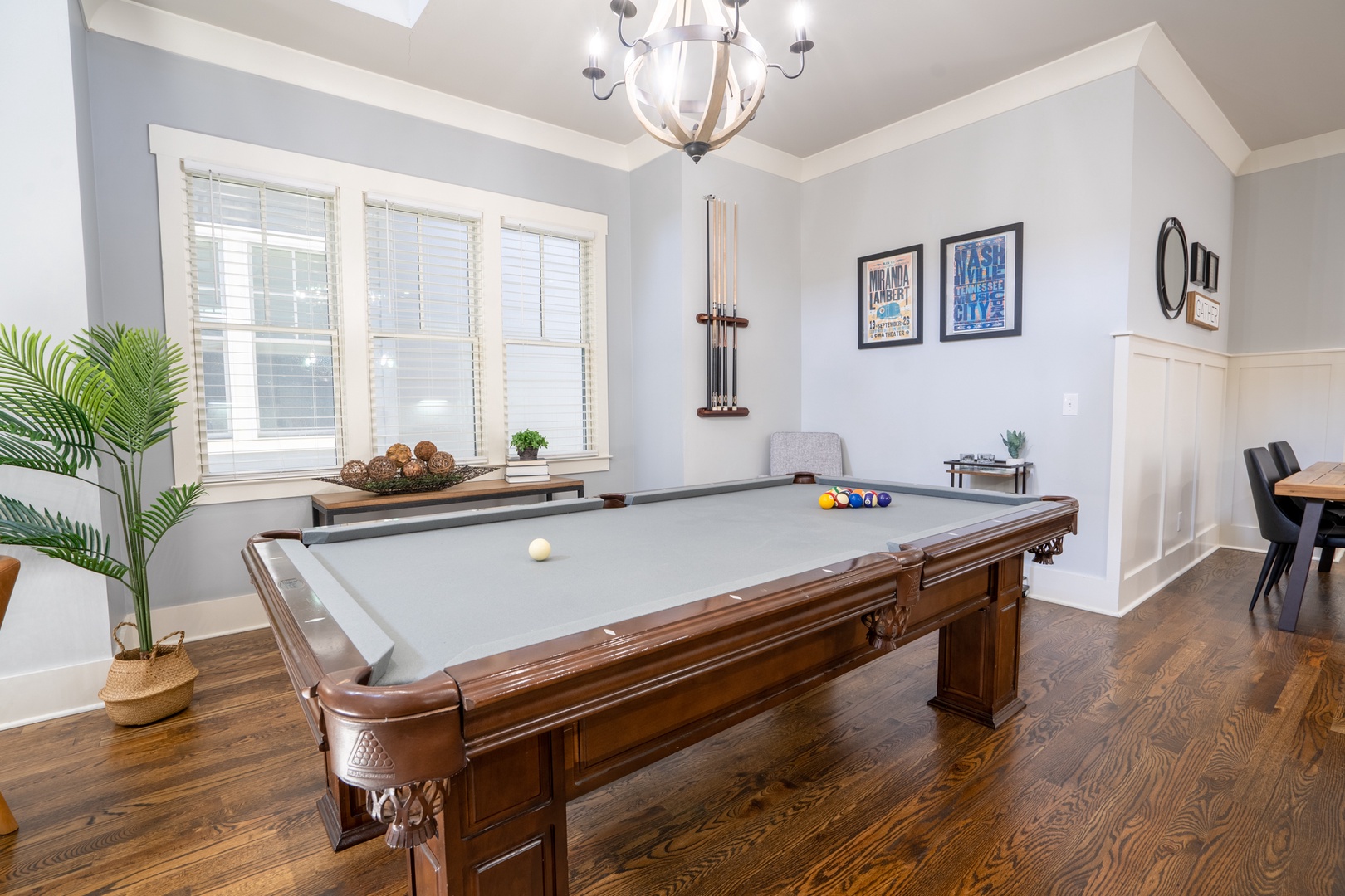 Downstairs living room area with Pool table