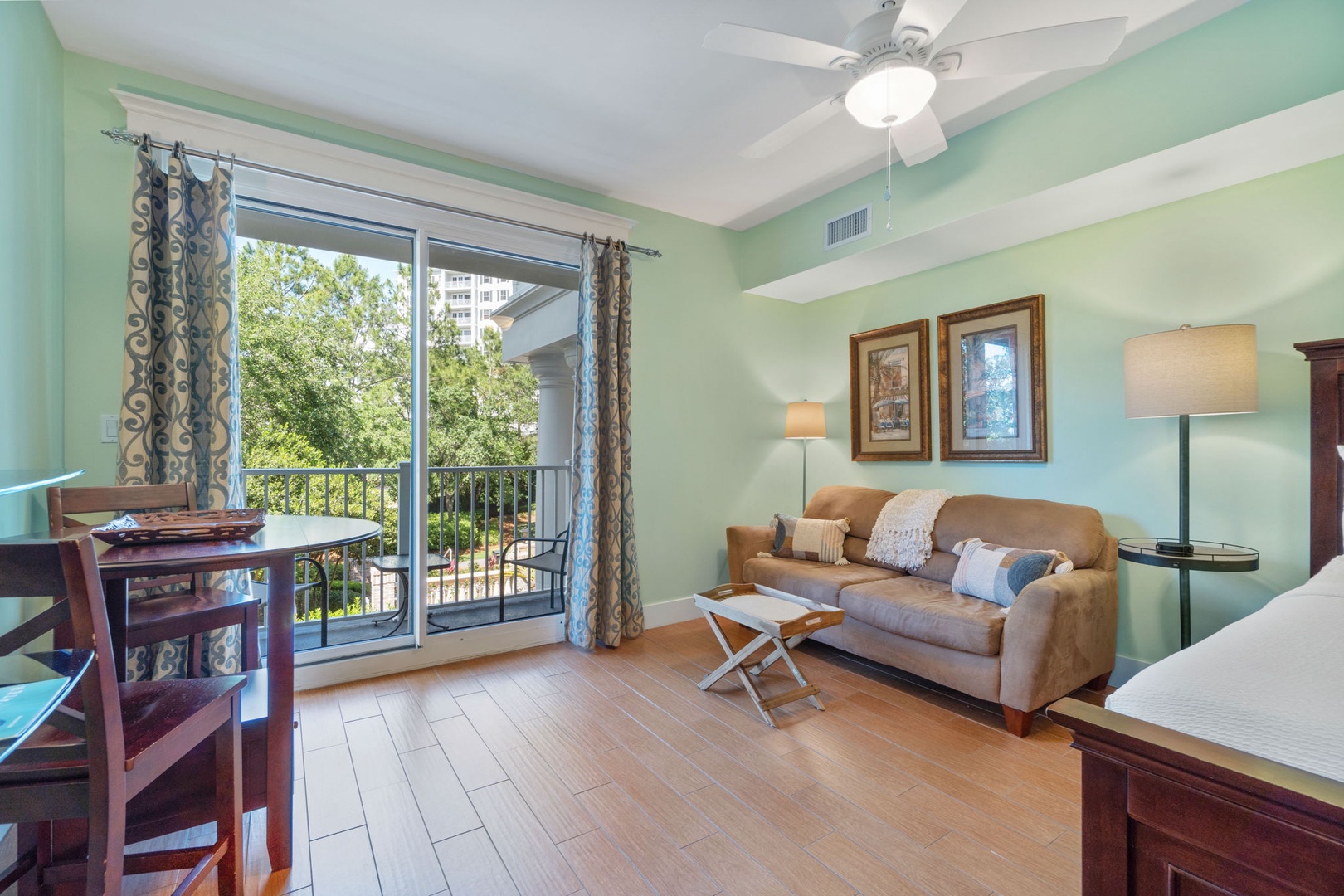 Living area with sleeper sofa