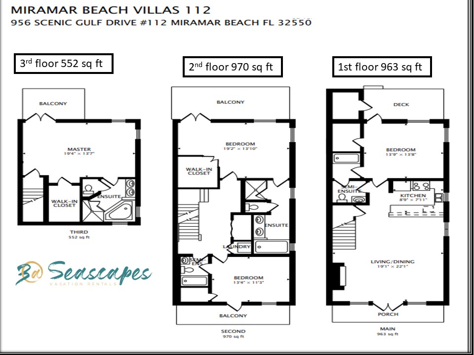 Floor plan of each floor