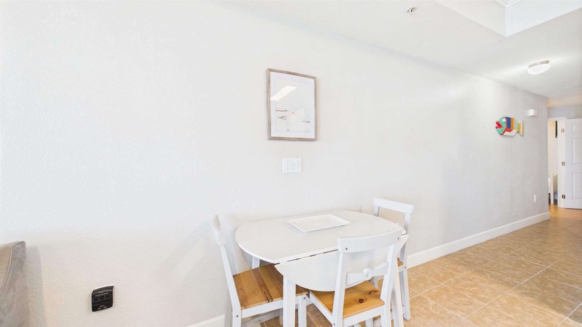 Expandable dining table with seating for 3