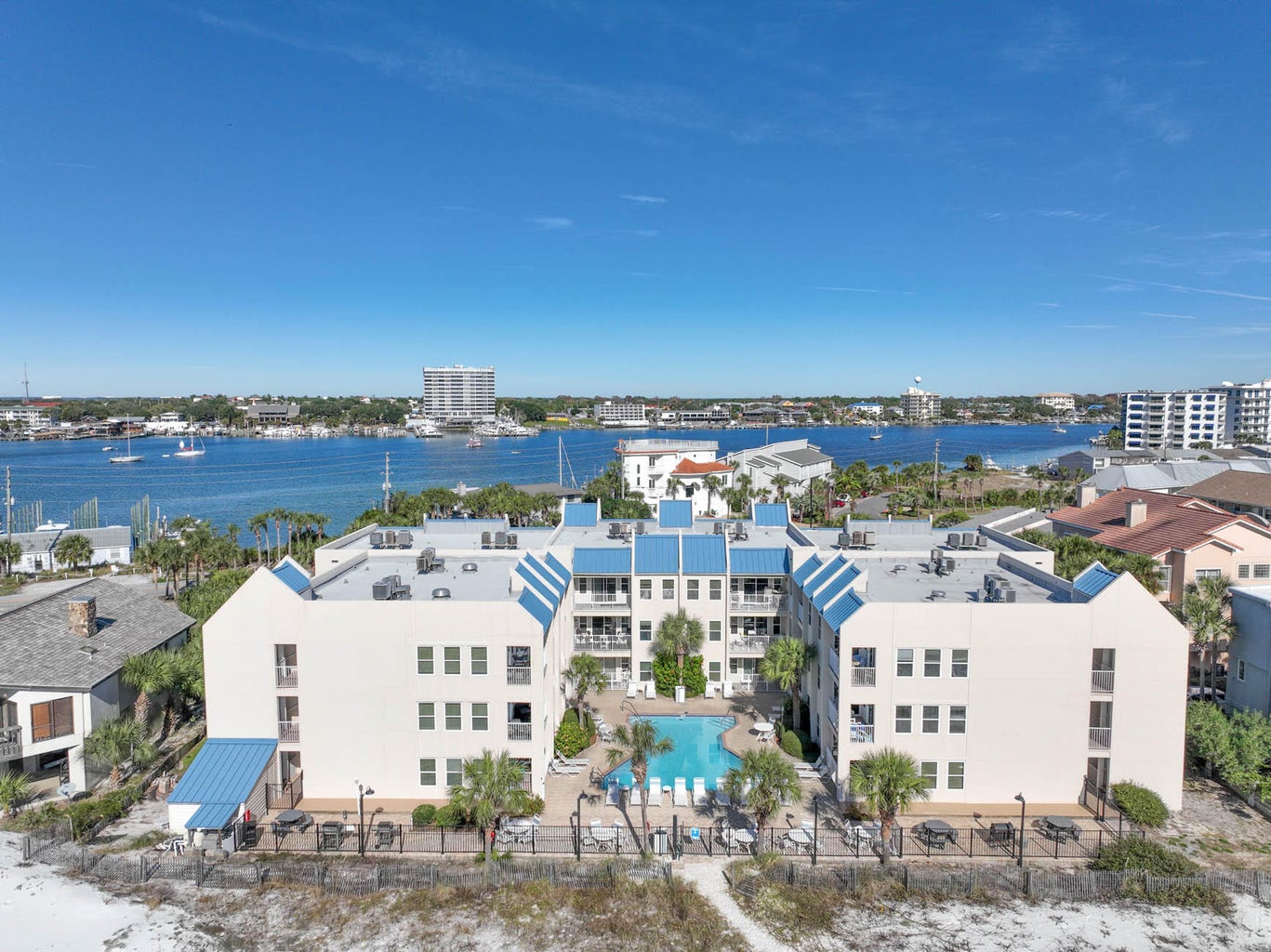 Aerial view Poolside Villas