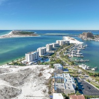 Aerial of the complex-Notice the huge beautiful beach in the back