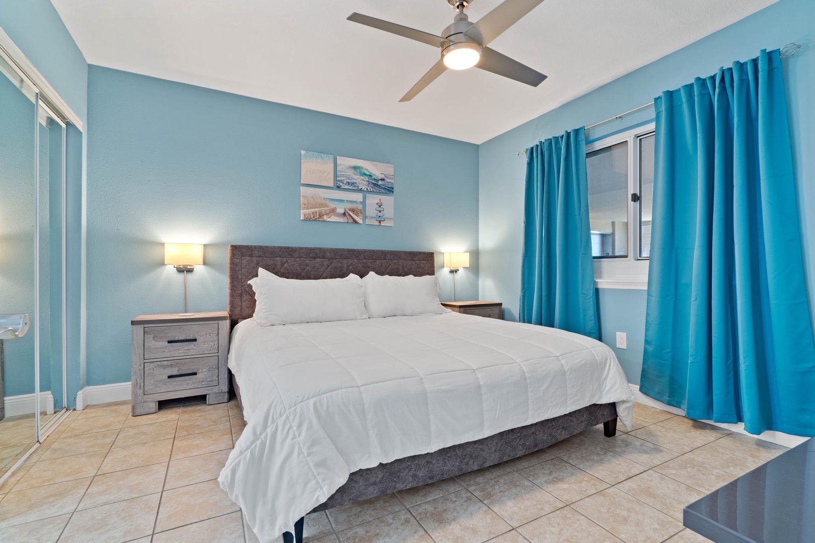 Ensuite bedroom with king-sized bed