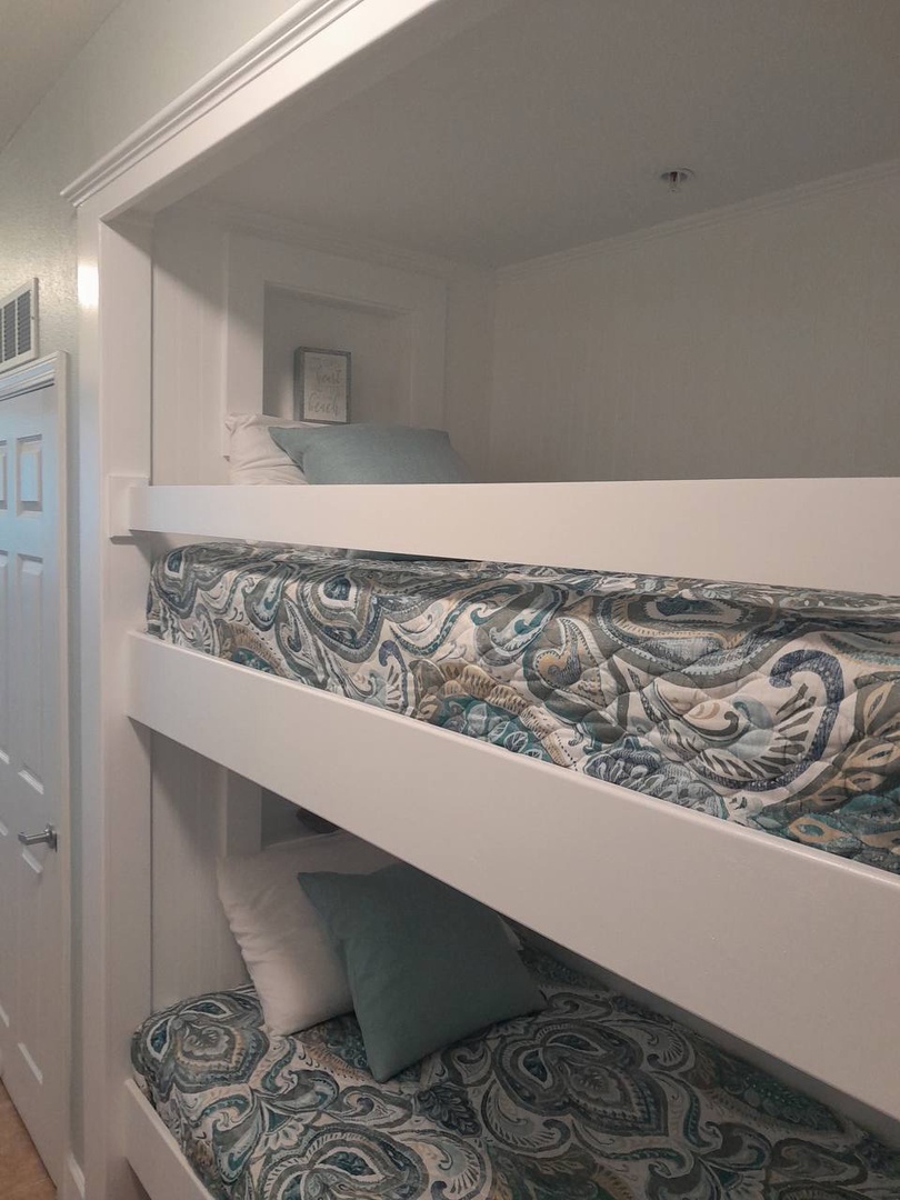 Built in bunks with twin-over-twin beds