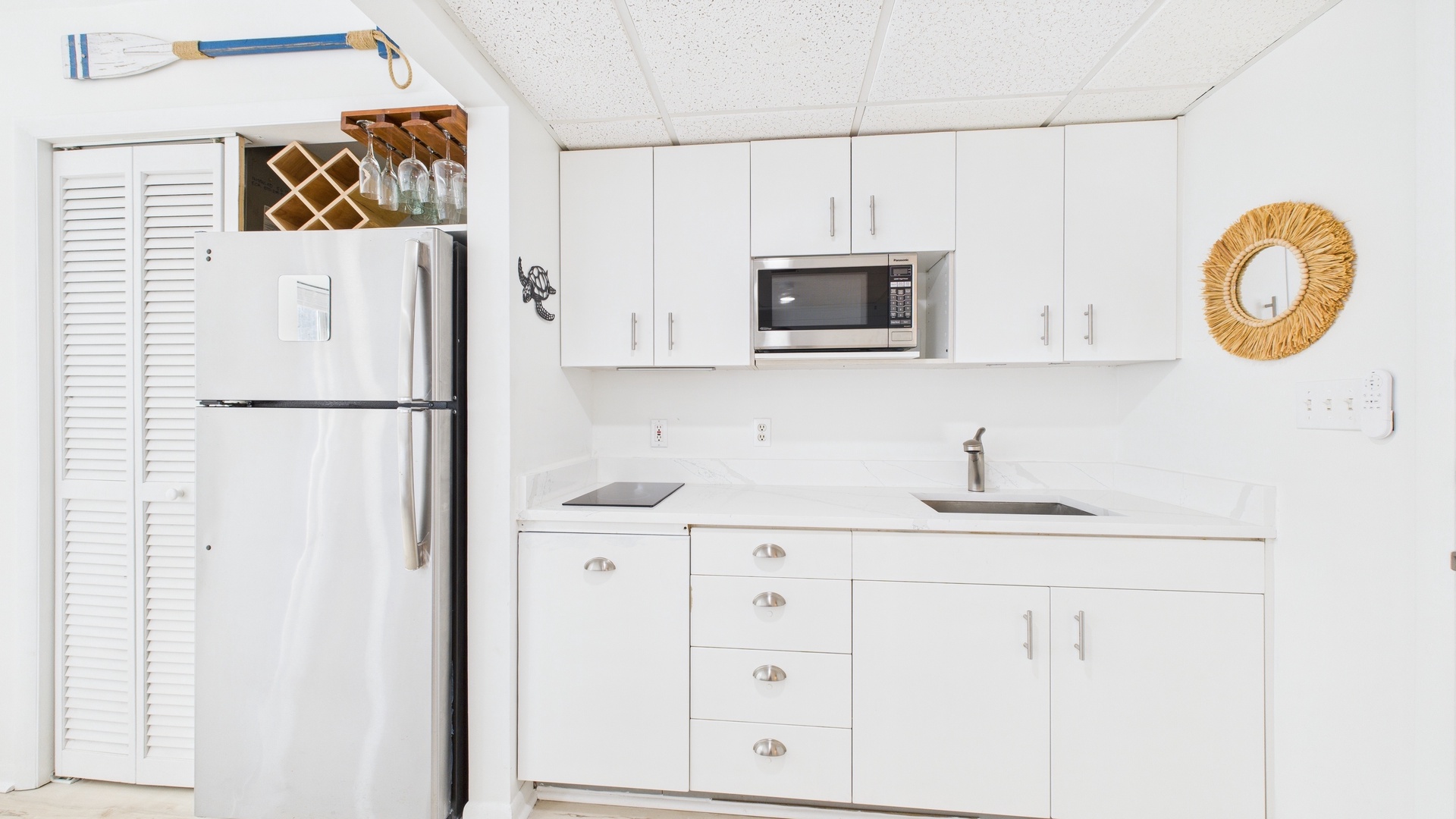 Kitchenette with cooking essentials