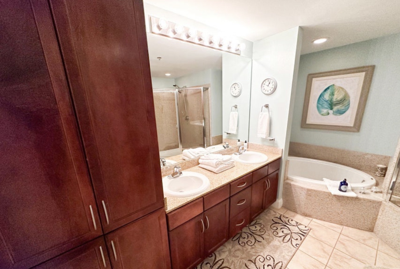 Master bathroom with double vanity