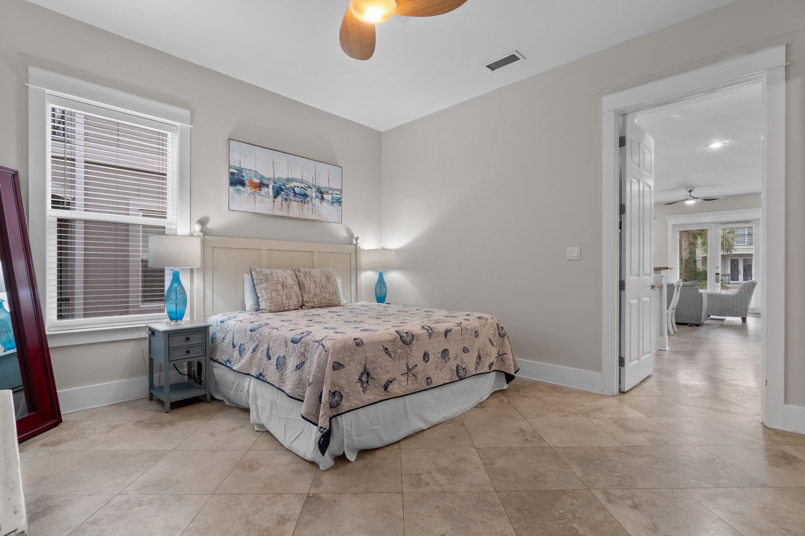 Master Bedroom that is on the first floor with 1 king bed