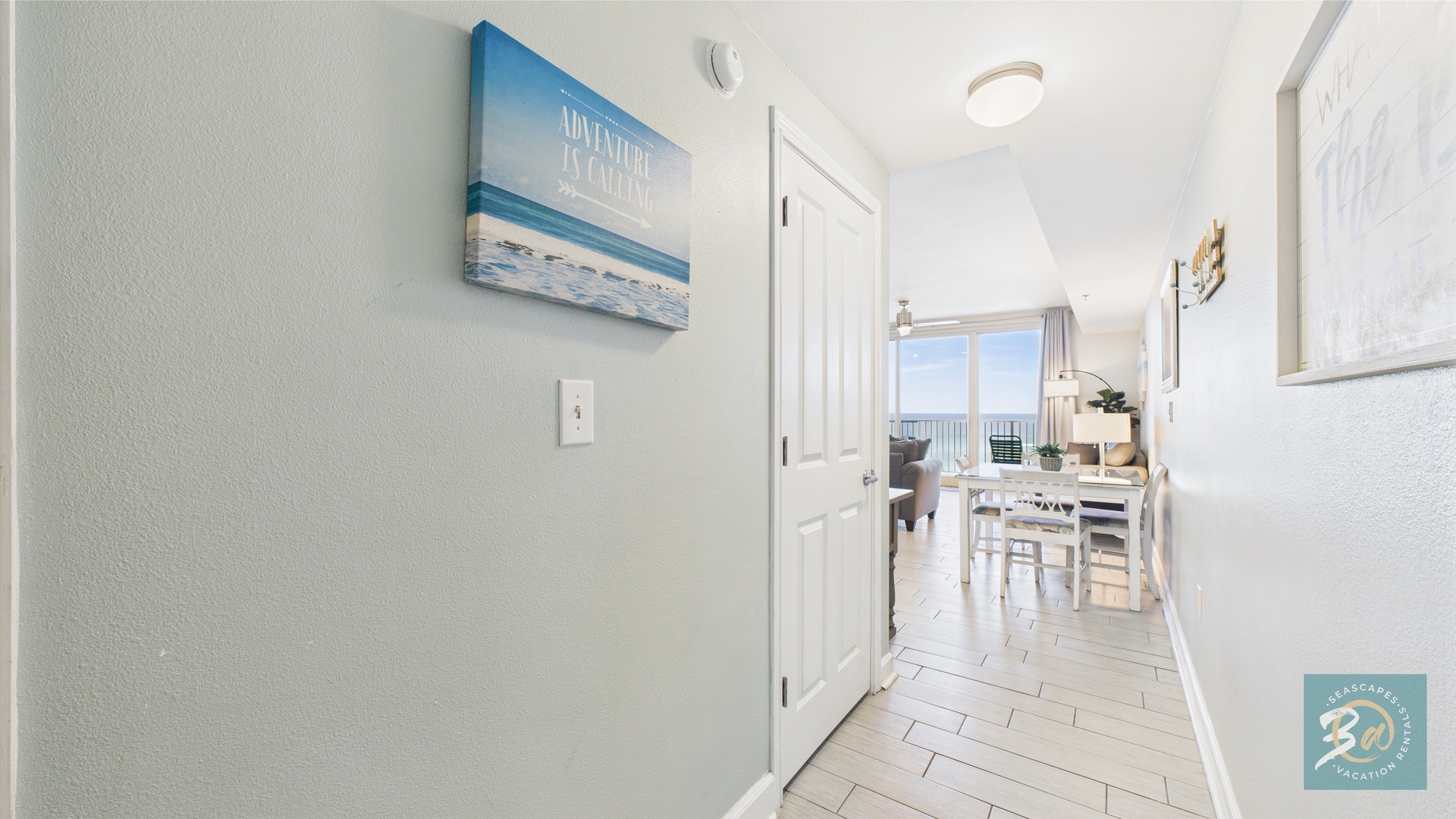 Entry-way to kitchen and living area