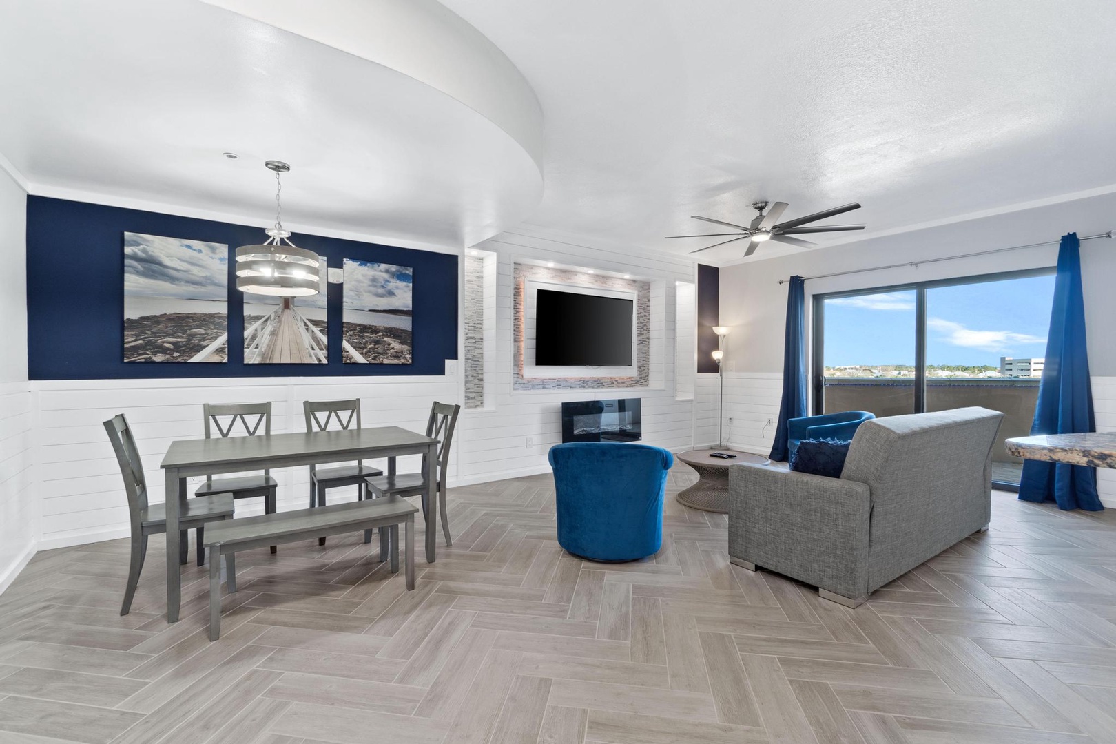 Dining and living room area