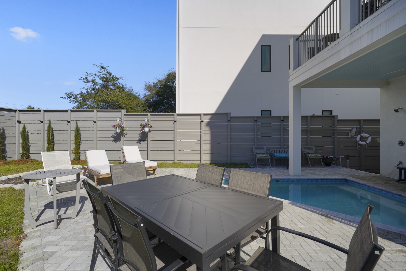 Private pool and fenced back yard