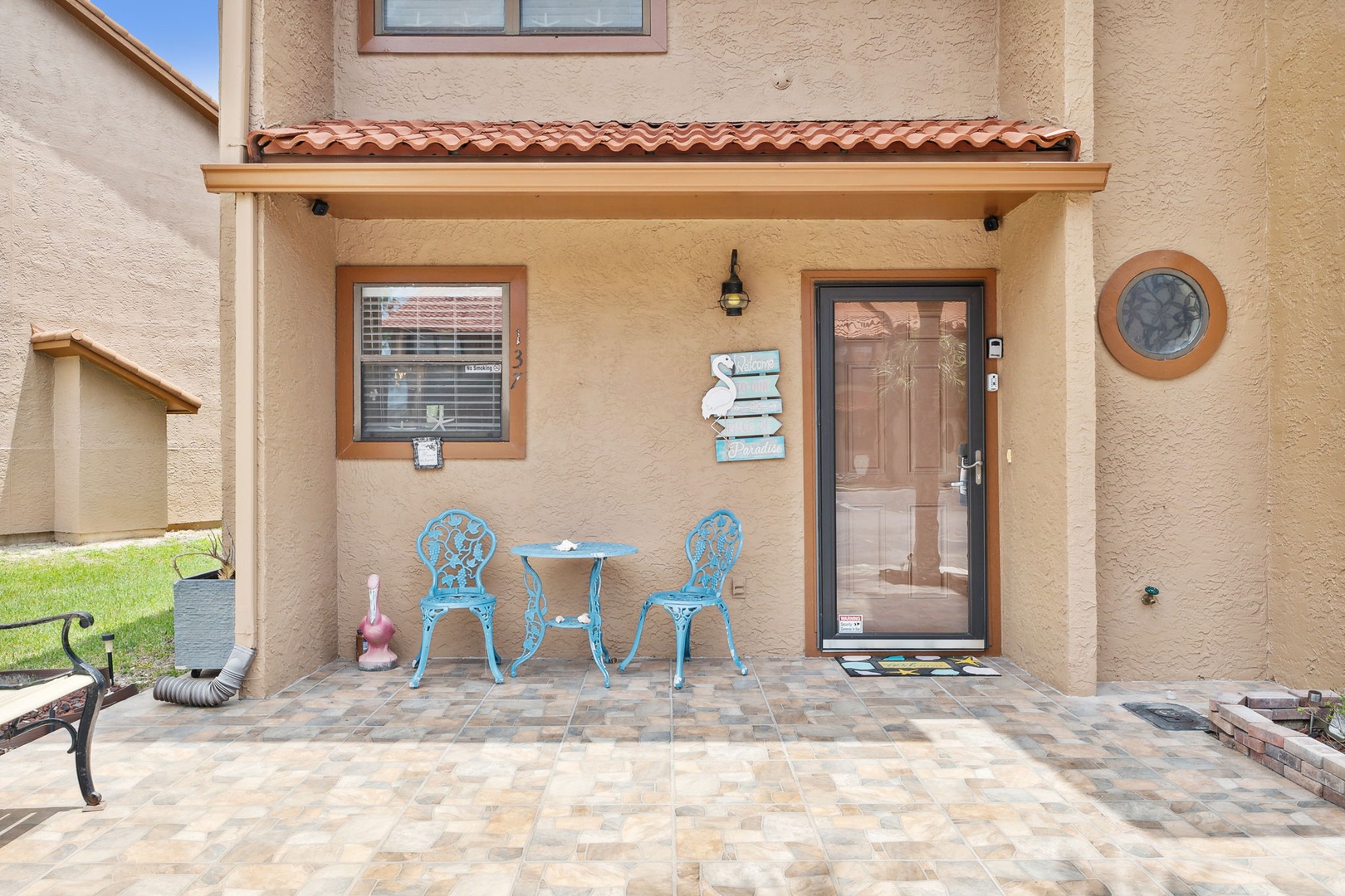Front entrance & patio