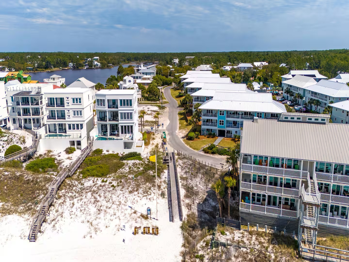 Aerial of beach access