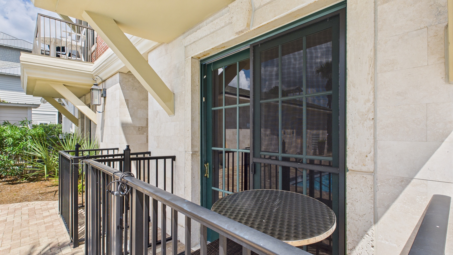 Patio with high top table