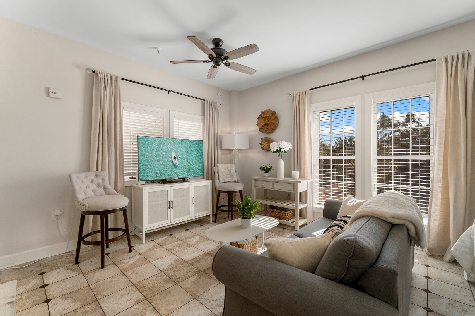 Living room with queen sleeper sofa