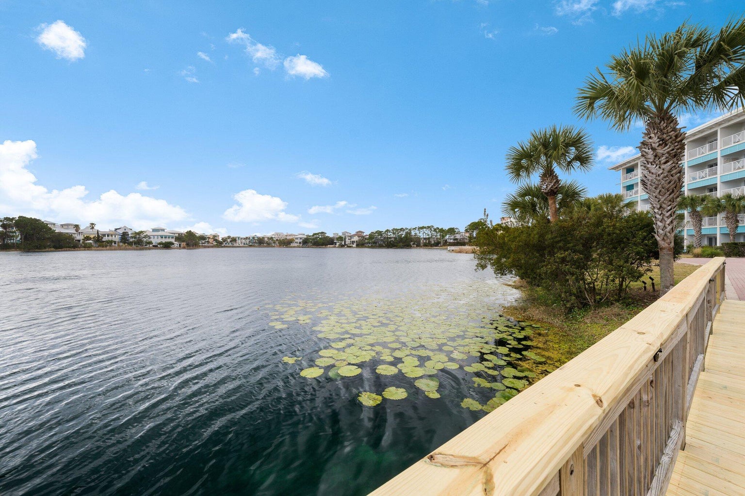 Carillon Beach Resort boardwalk around lake