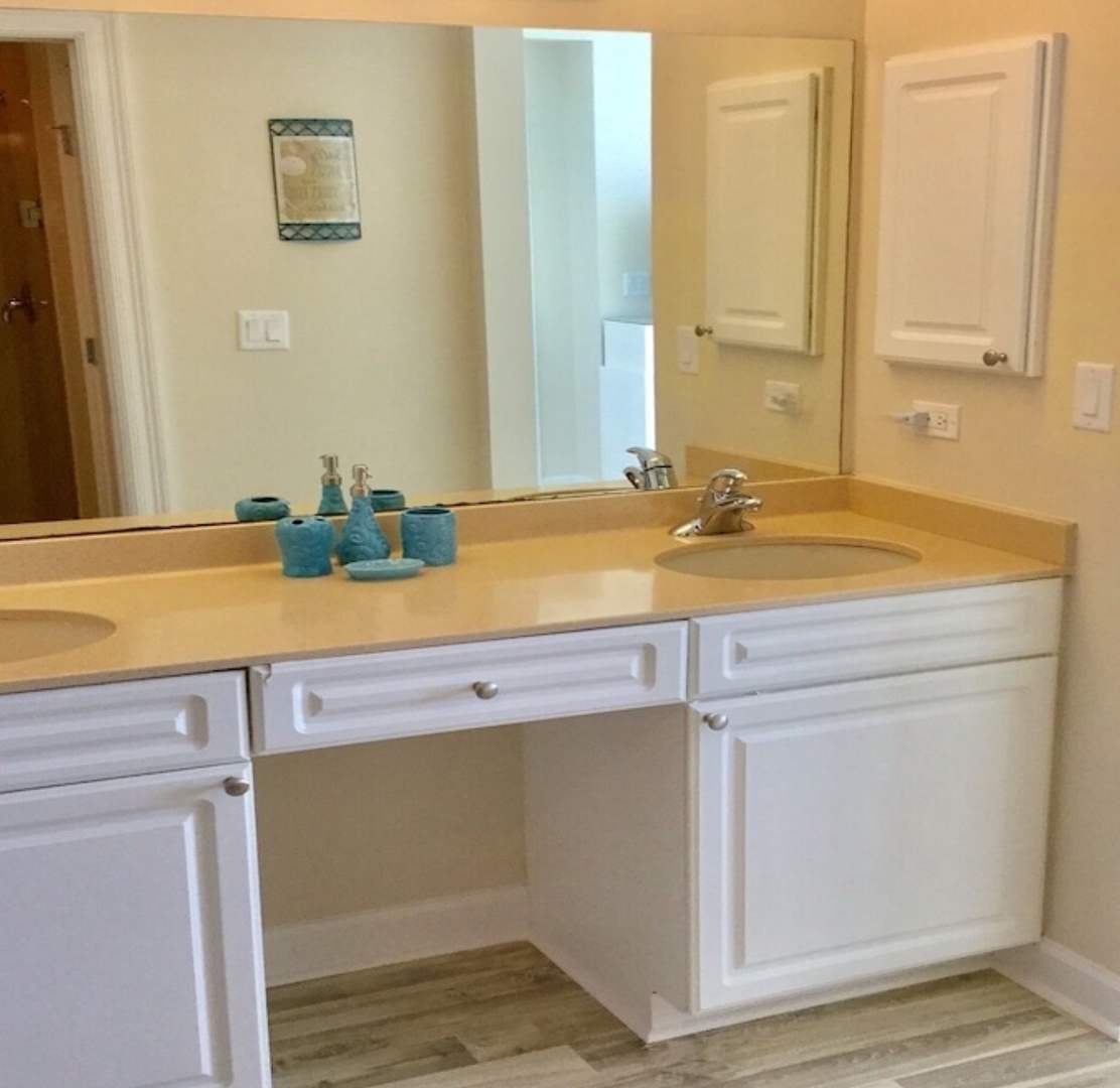 Master bathroom double vanity