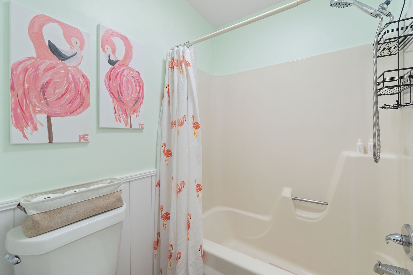 Full bathroom with shower and tub combo