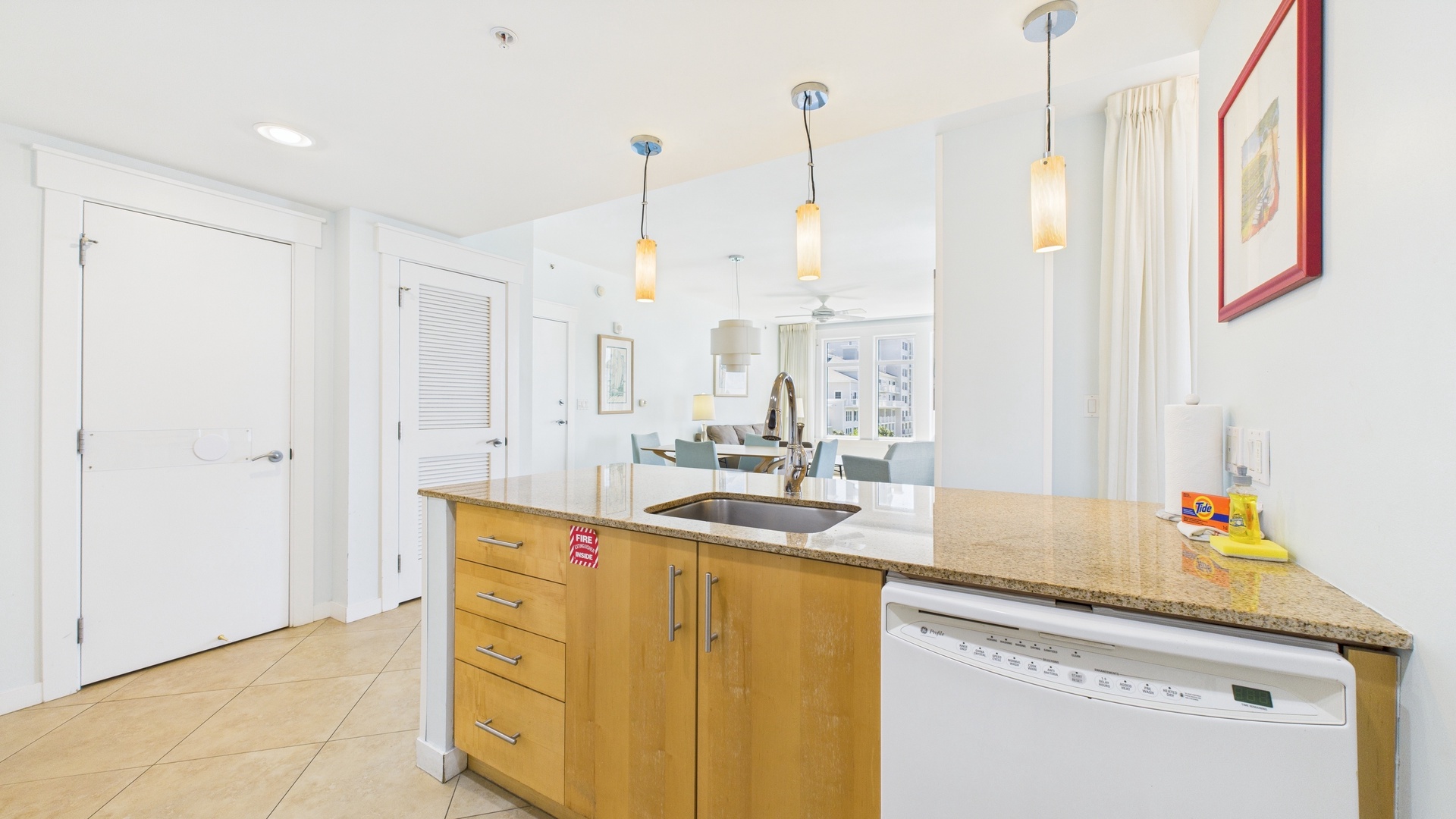Full kitchen with necessary cooking essentials