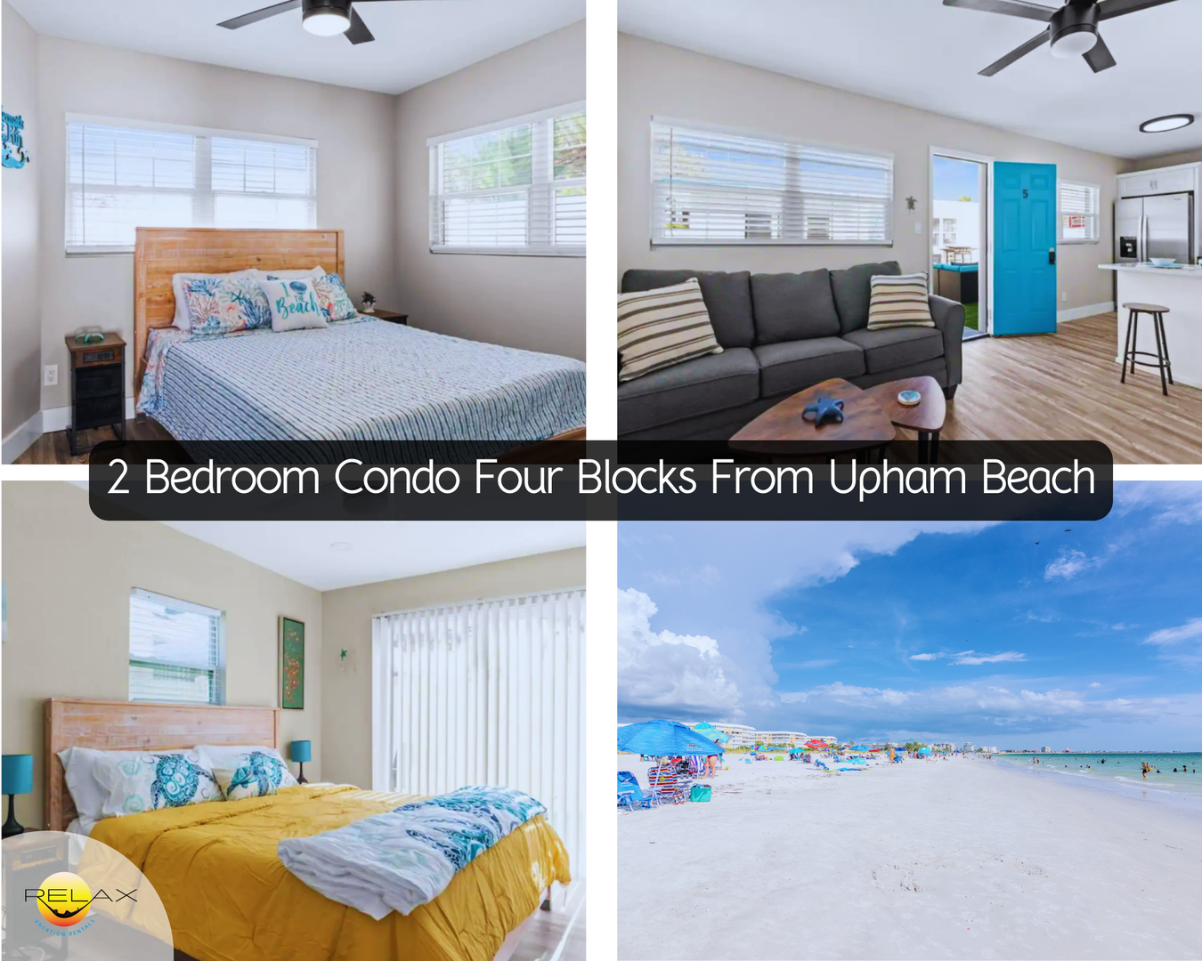 2 Bedroom Condo Four Blocks From Upham Beach