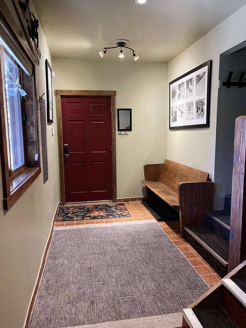 Entry with storage and bench