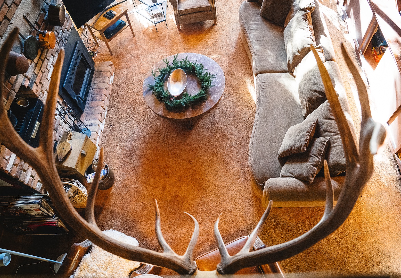 The living area as seen from the loft