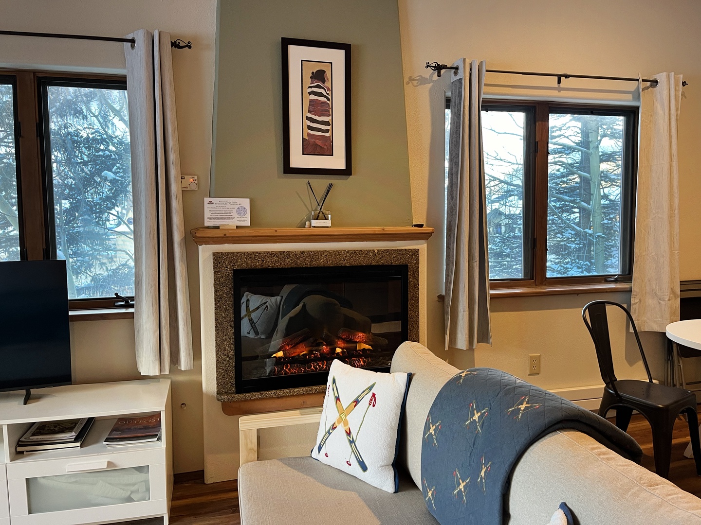 Living area setup in larger condo